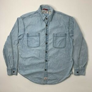 Levi Strauss Mens Medium 38/40 Button Front Denim Shirt Long Sleeve Jean